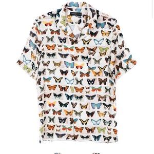Jacques Coco Butterfly Button Down Shirt Small